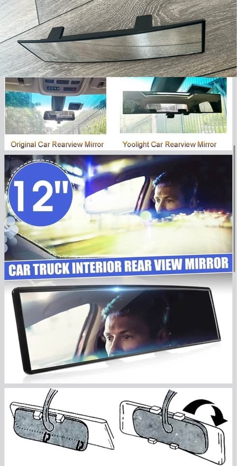 12” Wide Angle Rear View Mirror – Clip On - photo 2