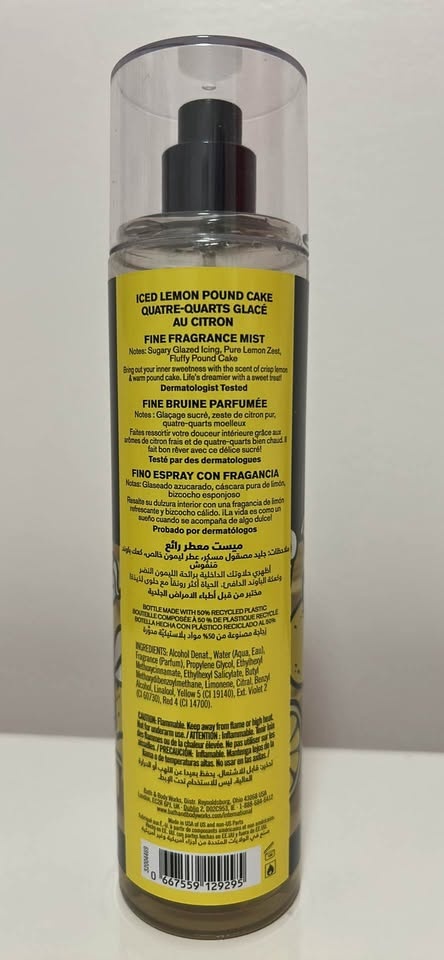 Bath & Body Works Iced Lemon Pound Cake Fragrance Mist 8 oz - photo 2