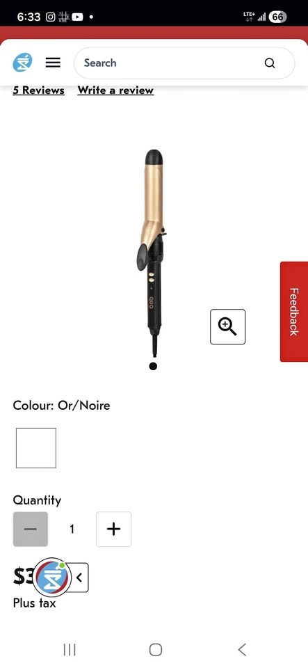 Curling iron 1 1/4