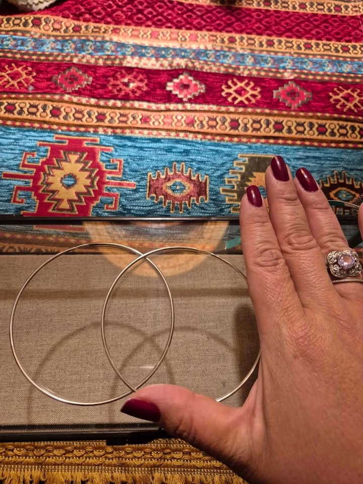 Large silver hoops (925) - photo 2