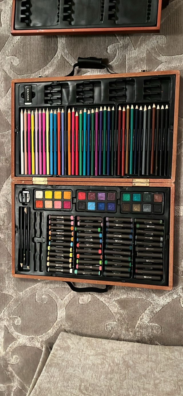 2 Art and Paint Sets with Wooden Boxes - photo 2