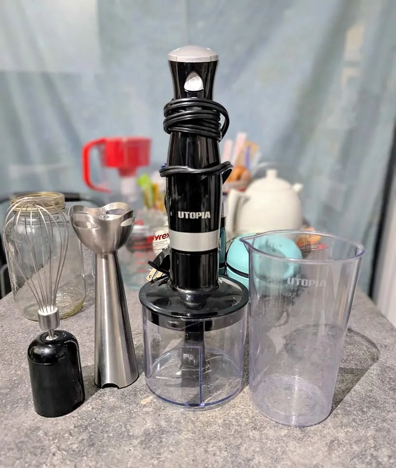 Handheld Blender with Blending Stick, Whisk, Chopper thumbnail