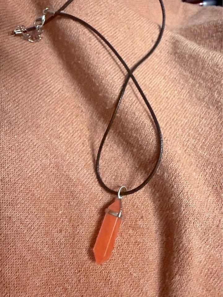 Orange Crystal Pendant Necklace