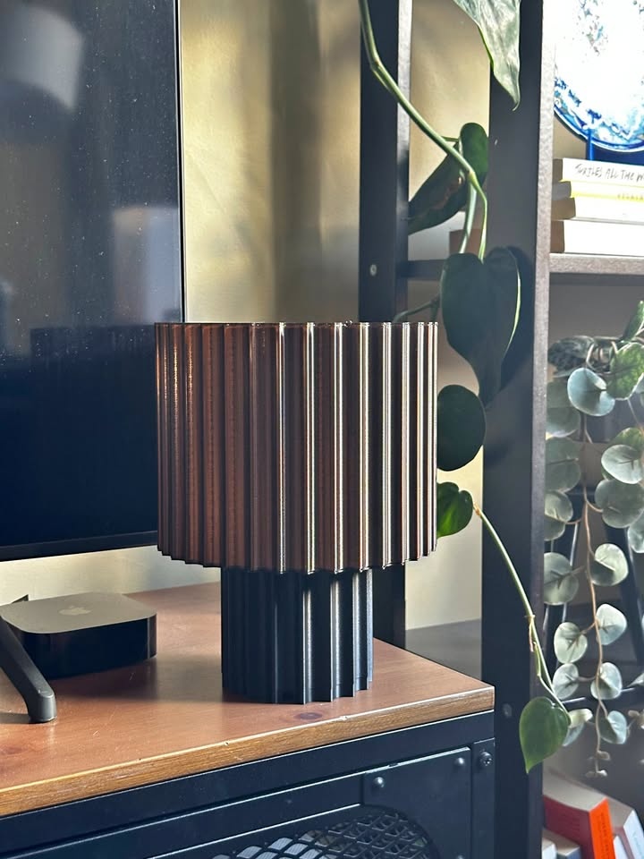Fluted Amber Lamp