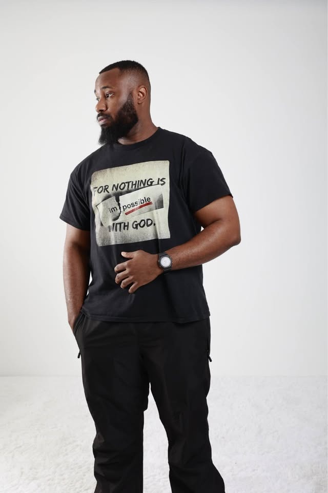 Urban Faith Cotton Shirt - WITH GOD NOTHING IS IMPOSSIBLE - photo 2