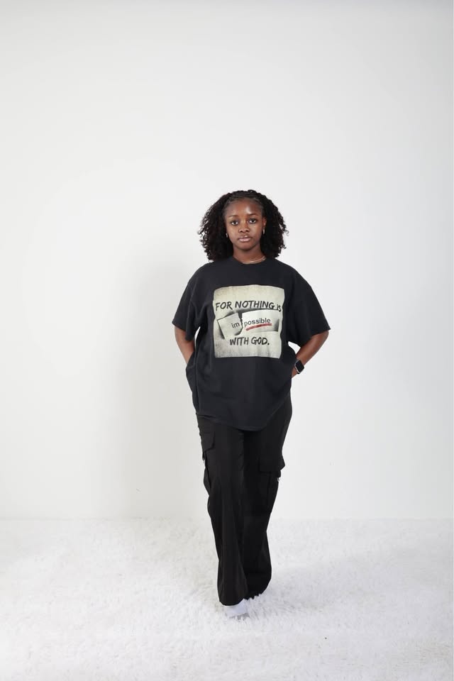 Urban Faith Cotton Shirt - WITH GOD NOTHING IS IMPOSSIBLE - photo 3
