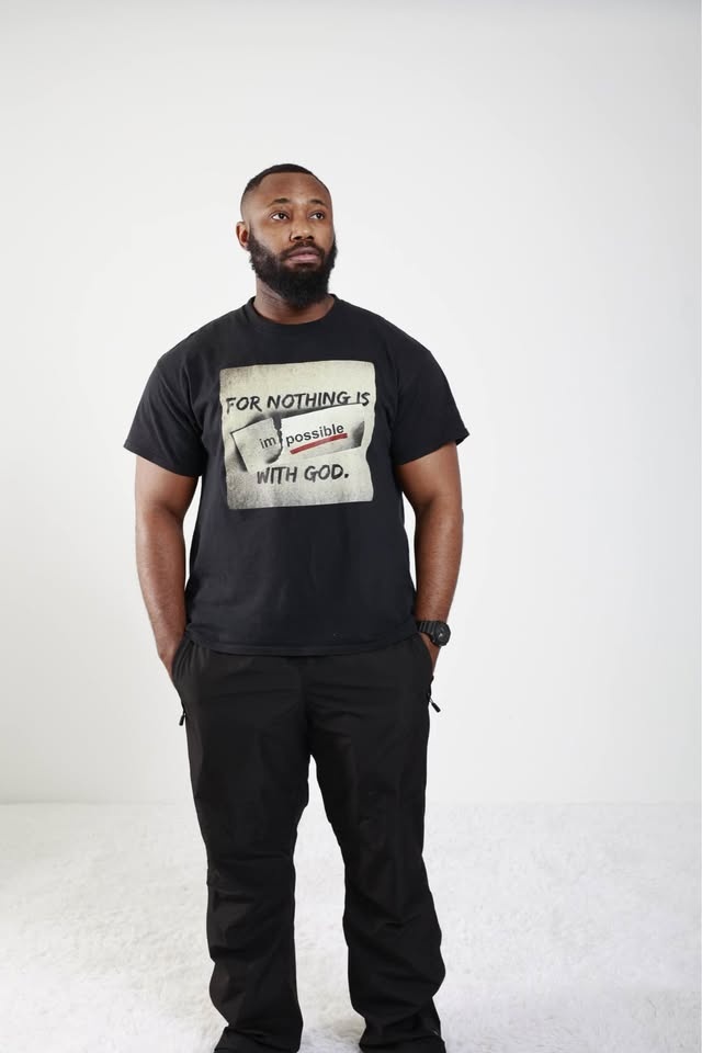 Urban Faith Cotton Shirt - WITH GOD NOTHING IS IMPOSSIBLE - photo 4