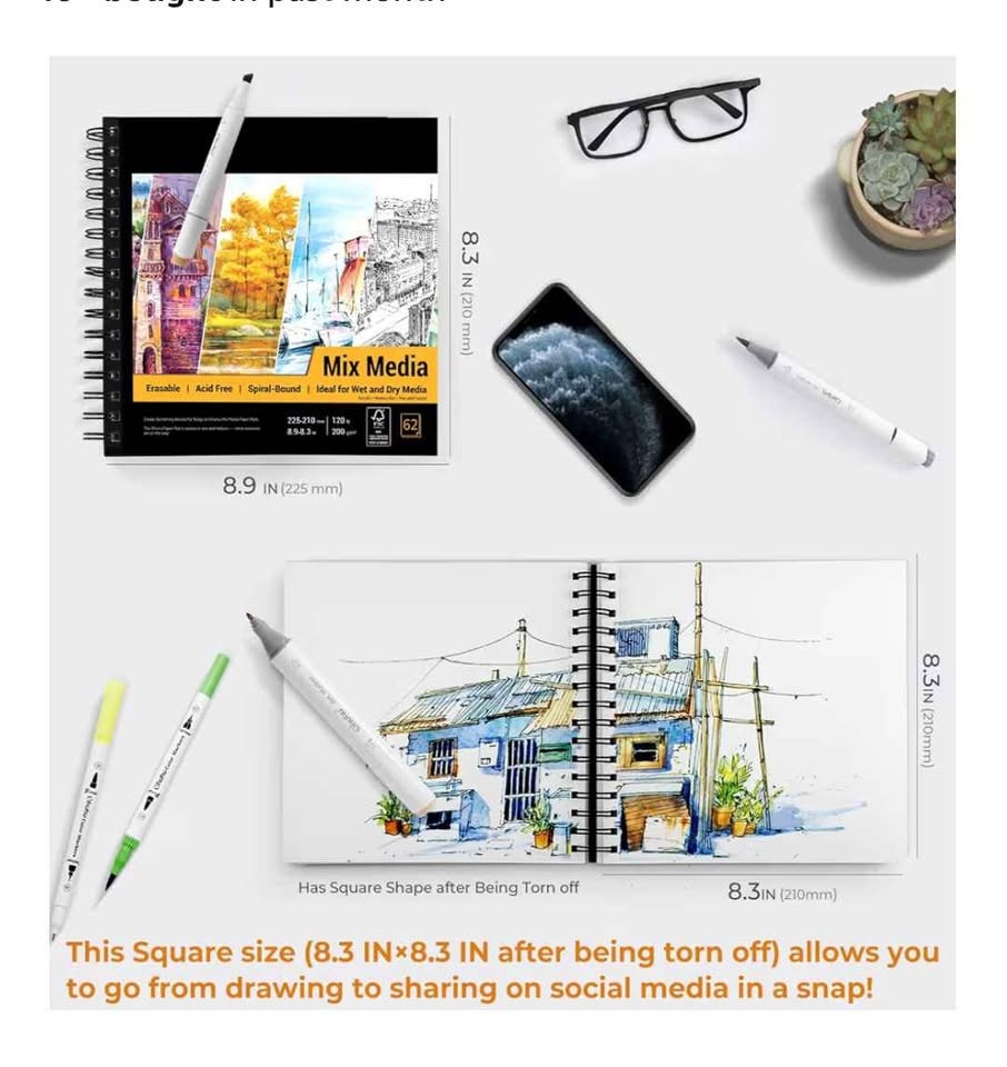 BRAND NEW SEALED 8.9"x8.3" Mix Media Paper Pad - photo 2