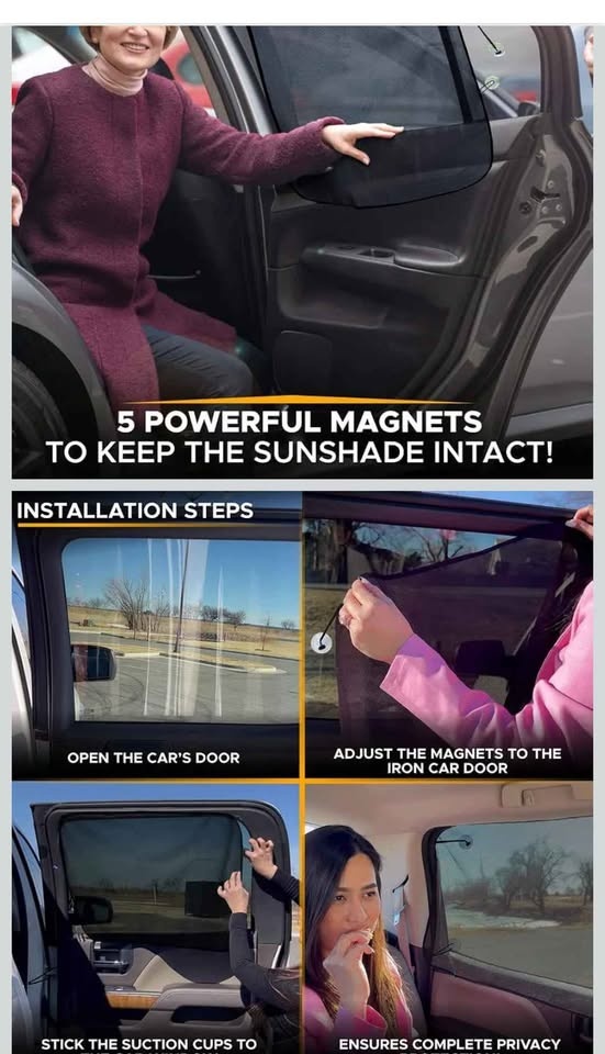 X4 EcoNour Magnetic Car Sun Shade Side Window - photo 4