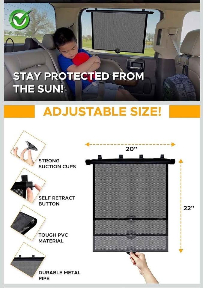 Retractable Car Window Shade (2 Pack) - photo 4