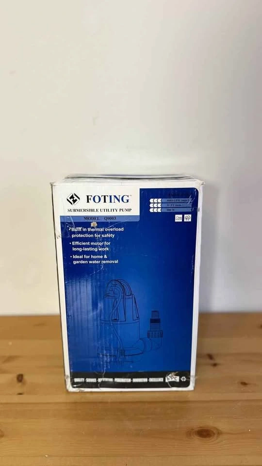FOTING 3/4HP Submersible Sump Pump 3400GPH, New - photo 2