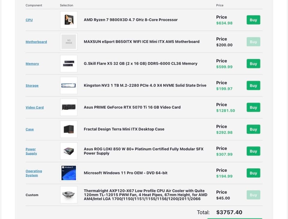 High-end Compact ITX Gaming PC Ryzen 7 9800X3D RTX 5070 Ti - photo 2