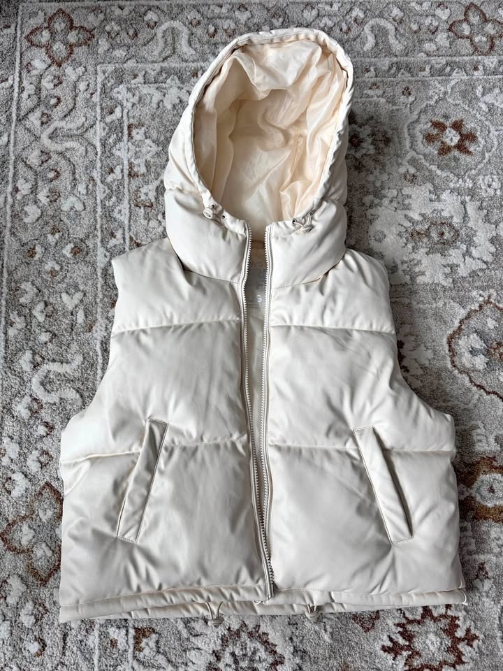Cream Leather Vest