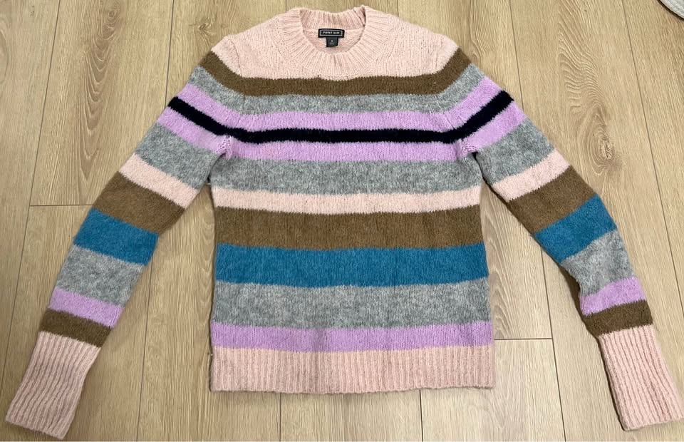 Colored striped wool sweater