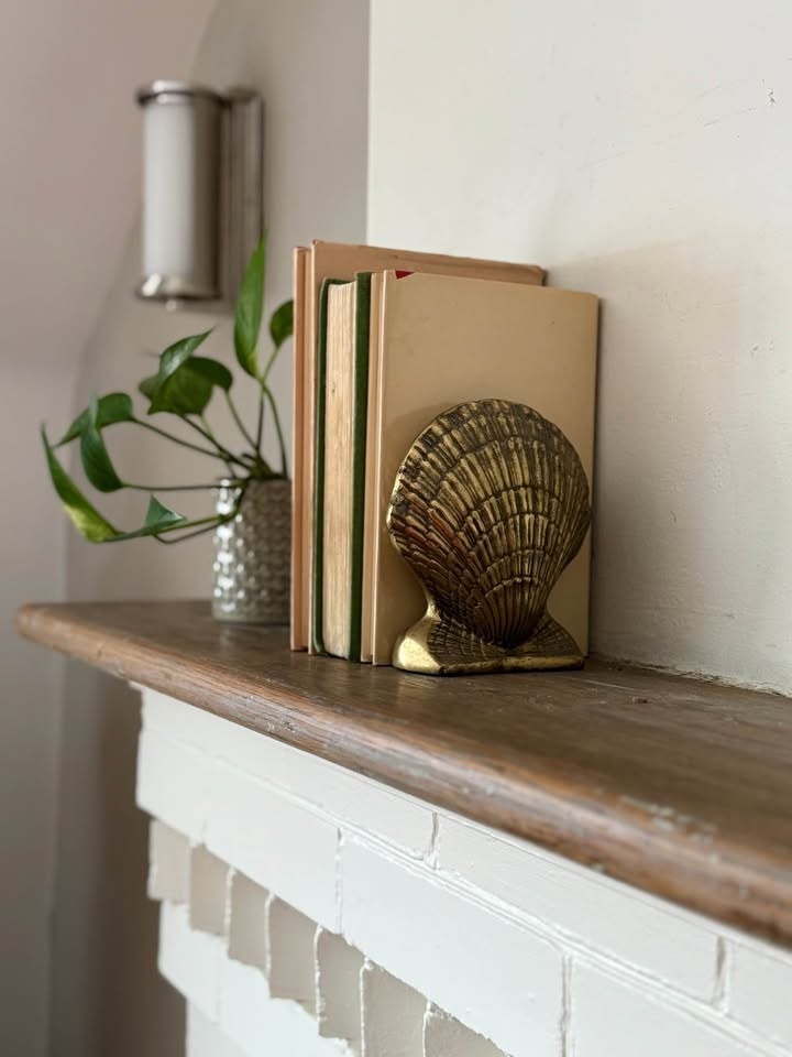 Vintage Brass Sea Shell Bookends | Hollywood Regency Coastal Dec - photo 2