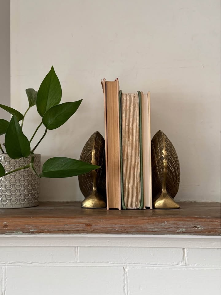 Vintage Brass Sea Shell Bookends | Hollywood Regency Coastal Dec - photo 4