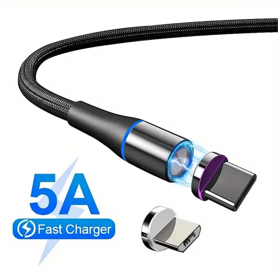 5A Magnetic Fast Charger with USB-C and Micro USB