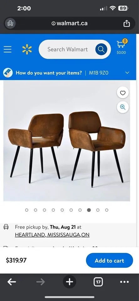 Set of 2 Dining Chairs, Modern Upholstered Chairs... thumbnail