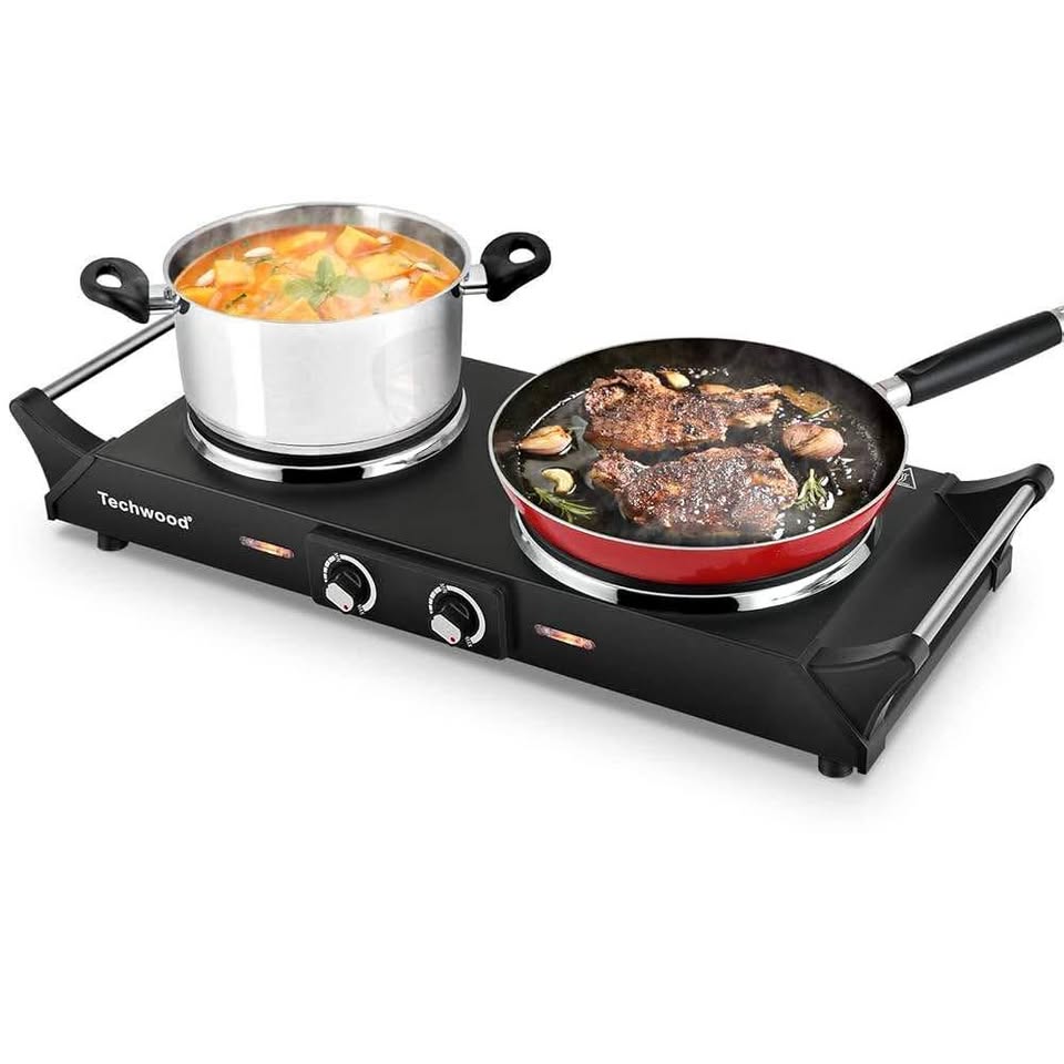 Techwood Hot Plate Electric Double Burner#1740