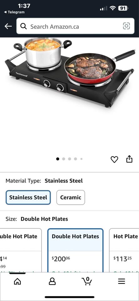 Techwood Hot Plate Electric Double Burner#1740 - photo 2
