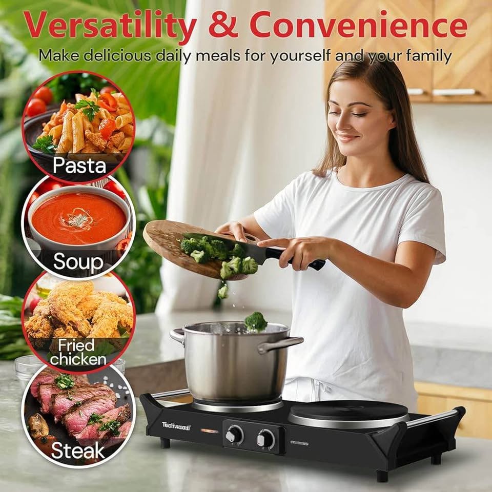 Techwood Hot Plate Electric Double Burner#1740 - photo 4