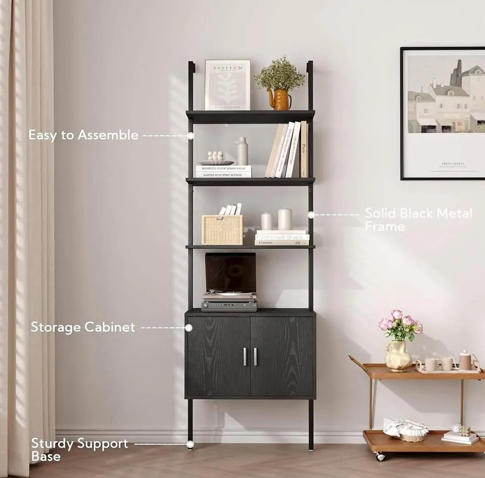 Gadroad 5-Tier Tall Bookshelf Stylish & Spacious Storage thumbnail