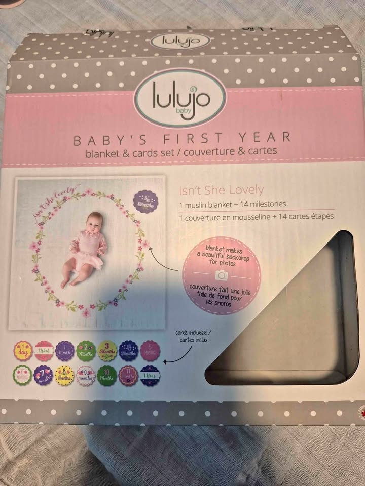Lulujo Baby's First Year Blanket and Card Set