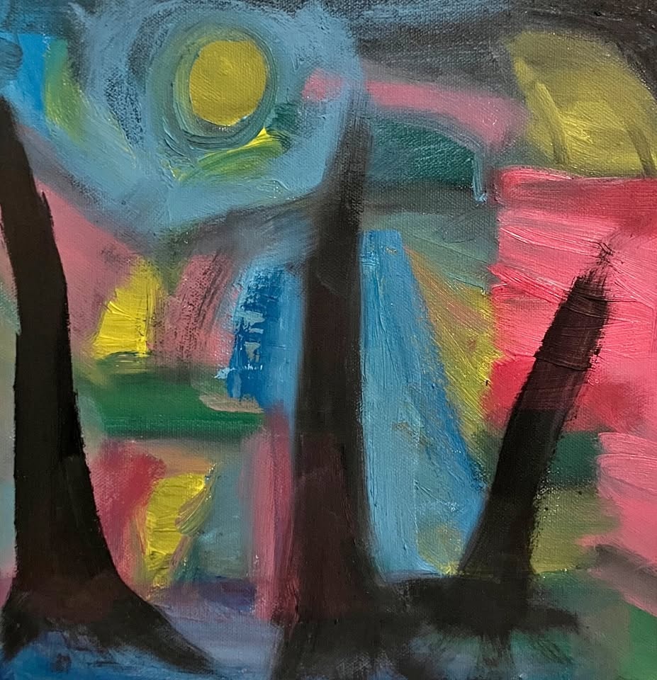 Original Abstract oil painting by Lorenzo Dolce. Oil on canvas 1