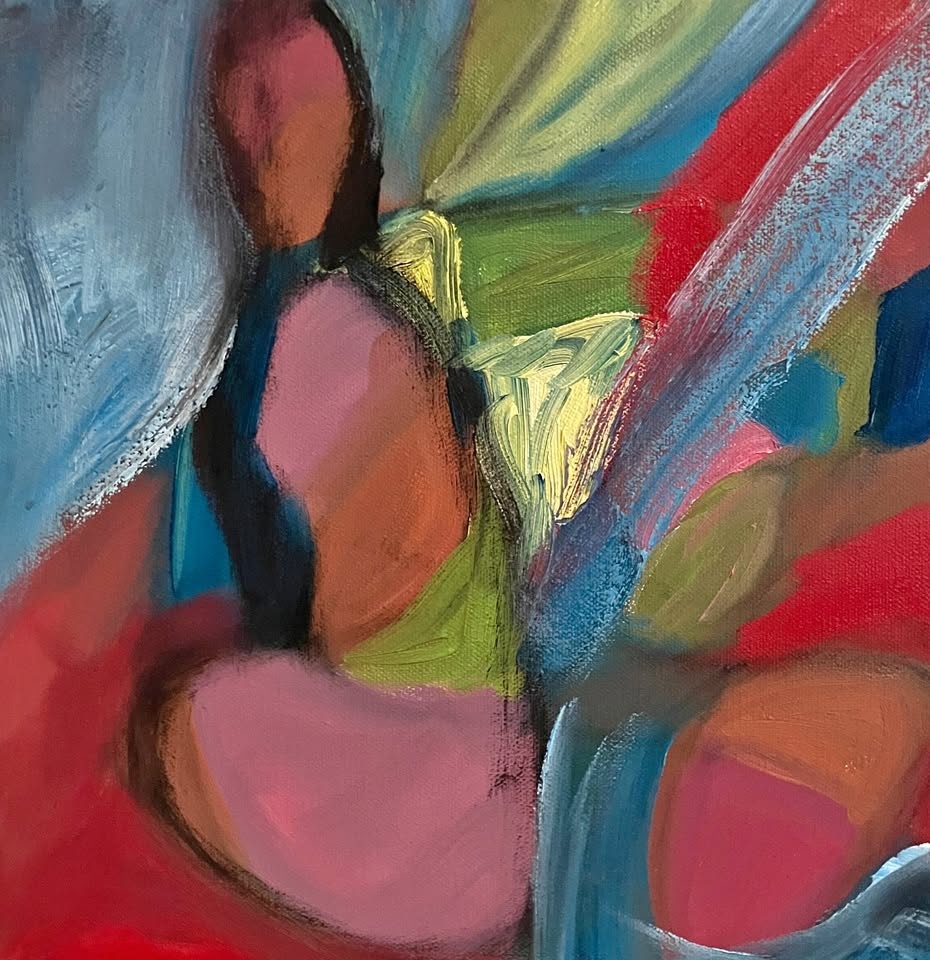 Original Abstract Oil Painting by Lorenzo Dolce. 12 X 12. Oil on