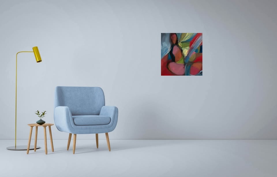 Original Abstract Oil Painting by Lorenzo Dolce. 12 X 12. Oil on - photo 2