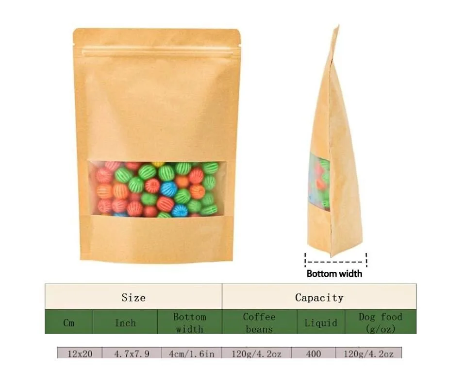 New~4.7 x 7.9 Inch Stand Up Food Storage Paper Bags thumbnail