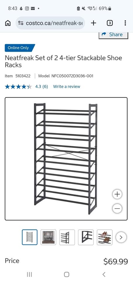 Neatfreak Set of 2 4-tier Stackable Shoe Racks - photo 3