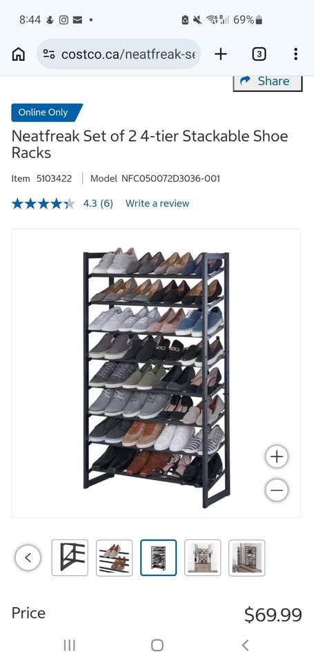 Neatfreak Set of 2 4-tier Stackable Shoe Racks - photo 4