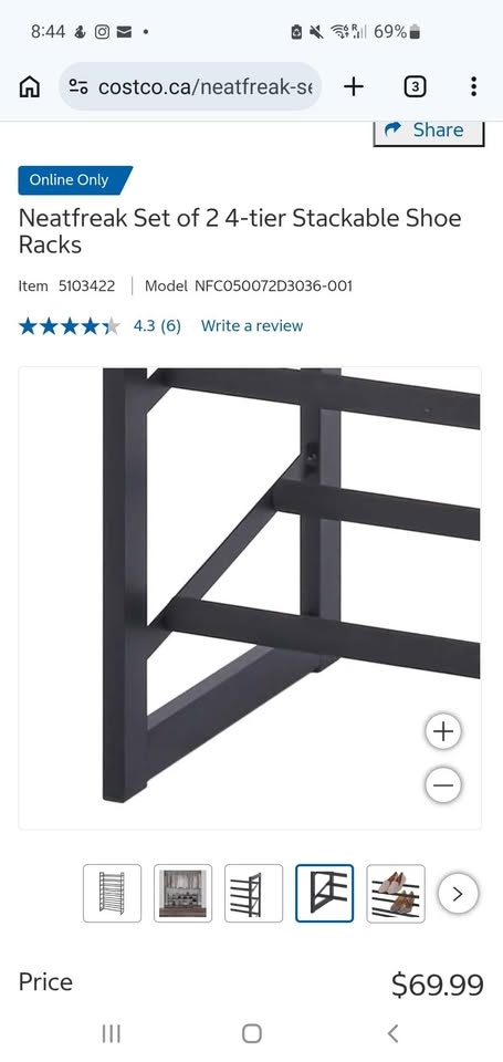 Neatfreak Set of 2 4-tier Stackable Shoe Racks - photo 5