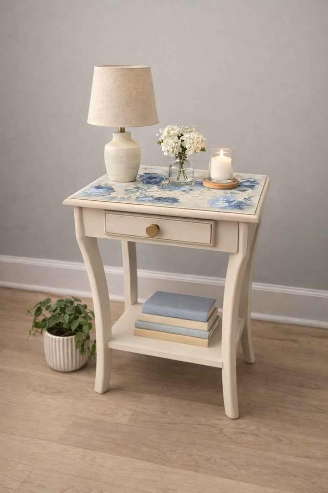 Floral Side Table/end table/ accent table