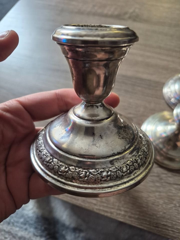 4 Sterling Silver Candlestick Holders - 1138g - photo 4
