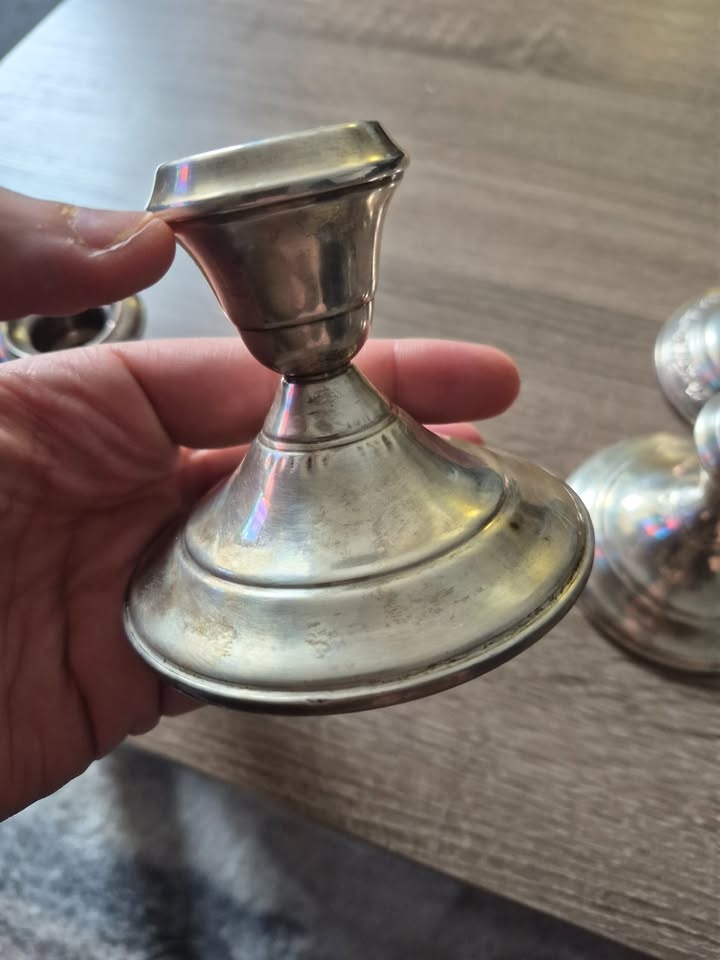 4 Sterling Silver Candlestick Holders - 1138g - photo 5