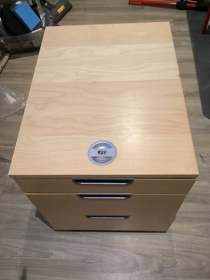 3-Drawer IKEA Rolling Filing Cabinet – Light Wood Finish - photo 2