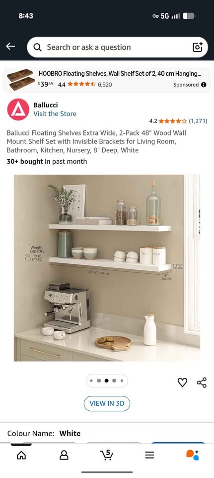 2 Floating Shelves. White. - photo 2