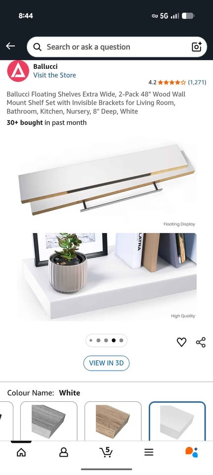 2 Floating Shelves. White. - photo 3