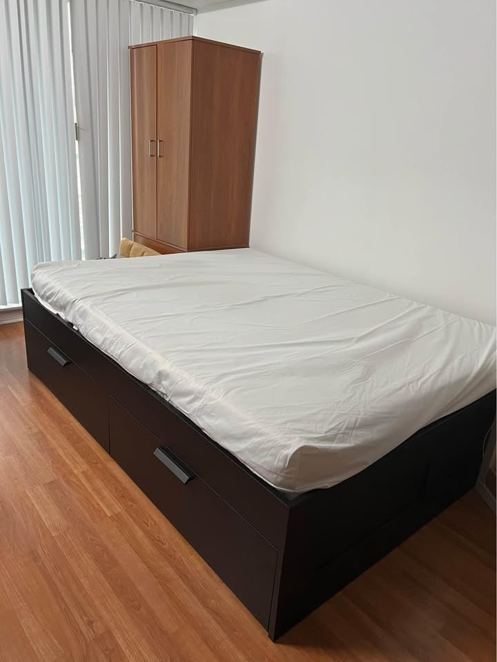 Ikea Queen Size Bed frame with 4 Storage Drawers
