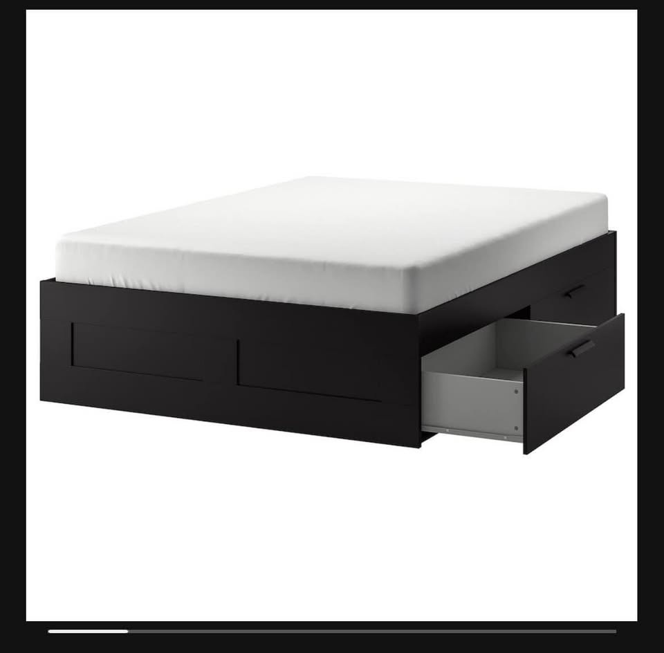 Ikea Queen Size Bed frame with 4 Storage Drawers - photo 2