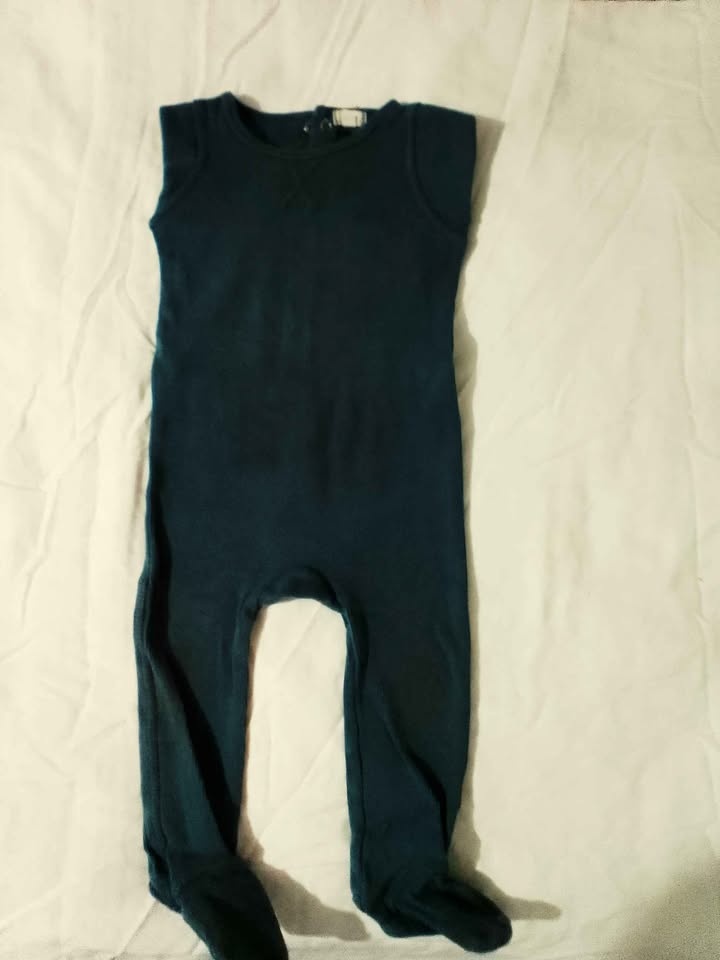 LITTLEGS 12M Dark Ribbed Baby Sleeper Romper 2 Pcs - photo 3