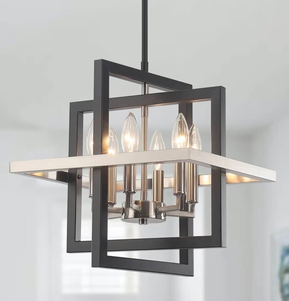 BRAND NEW SJCCDSGS Small Black and Nickel Chandelier - photo 3