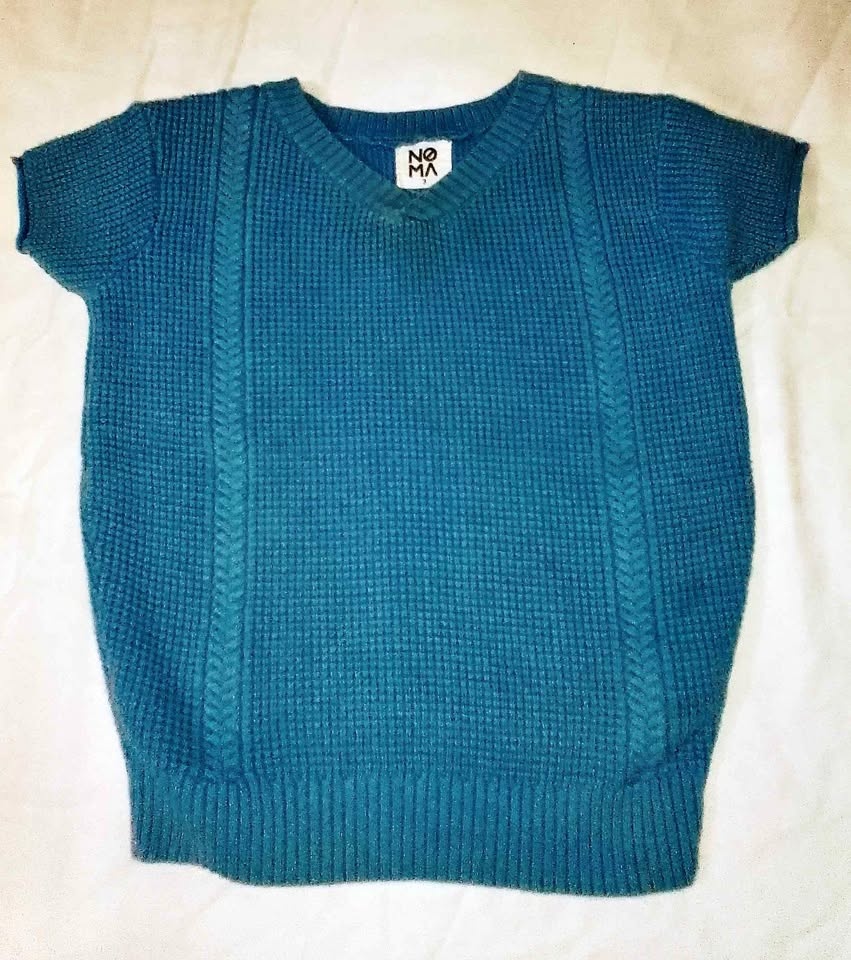 NOMA Teal Waffle Knit Short Sleeve Top Size 3