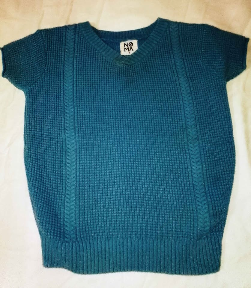 NOMA Teal Waffle Knit Short Sleeve Top Size 3 - photo 2