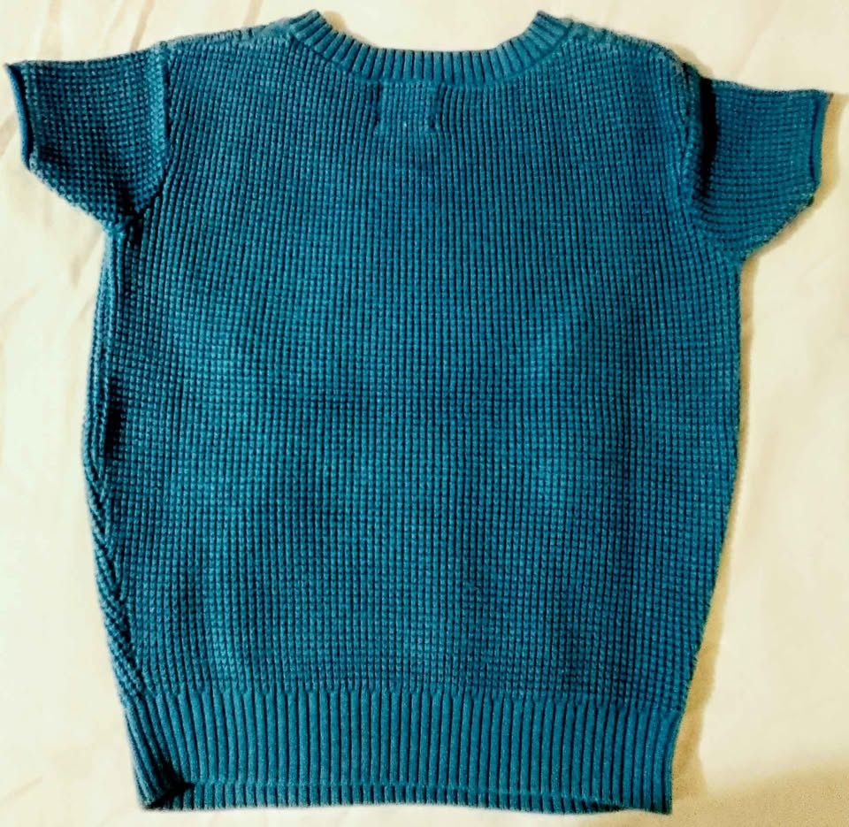NOMA Teal Waffle Knit Short Sleeve Top Size 3 - photo 3