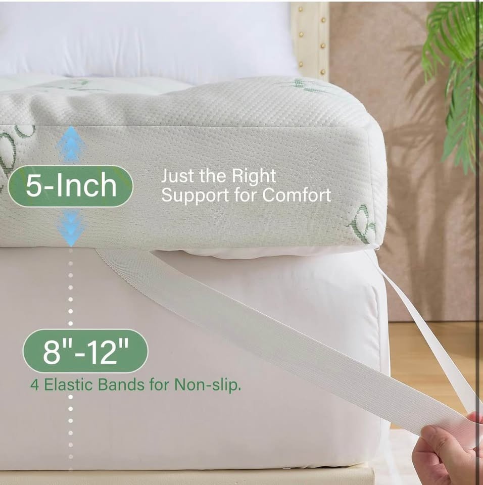 WhatsBedding 5 Inch Memory Foam Mattress Topper - Queen - photo 3