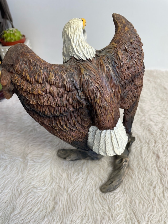 Vintage Polyresin Bald Eagle Owl Sculpture Collection - photo 3