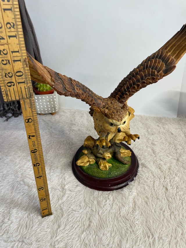 Vintage Polyresin Bald Eagle Owl Sculpture Collection - photo 4